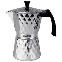 Алюминиевая гейзерная кофеварка 300 мл MAGIO MG-1004 Metal N QT, код: 8290839