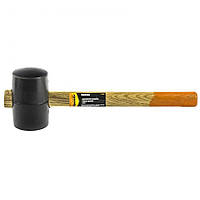 Киянка резиновая деревянная ручка SPARTA 450 г Черная резина QT, код: 7526828