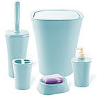 Набір для ванної кімнати Planet Papillon сіро-блакитний 5 предметів (6888)