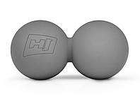 Силиконовый массажный двойной мяч 63 мм Hop-Sport HS-S063DMB Серый QT, код: 6596820