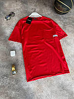 Мужская футболка Palm Angels (красная) качественная лаконичная молодежная оверсайз Турция МоVV9
