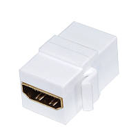 Перехідник моніторний Lucom HDMI F F (Keystone) адаптер прямий білий (62.09.8133) UL, код: 7455175