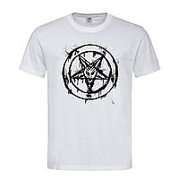 Белая мужская/унисекс футболка С принтом пентаграмма (24-3-12-білий)