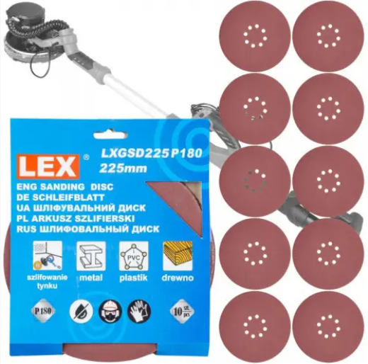 Шкірки до шліфмашини LEX LXGSD225P180