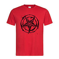 Красная мужская/унисекс футболка С принтом пентаграмма (24-3-12-червоний)