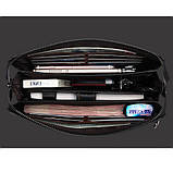 Чоловічий гаманець. Чоловічий клатч. Гаманець чоловічий місткий портмоне Чорний, фото 6