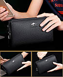 Чоловічий гаманець. Чоловічий клатч. Гаманець чоловічий місткий портмоне Чорний, фото 10