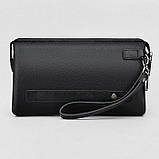 Чоловічий гаманець. Чоловічий клатч. Гаманець чоловічий місткий портмоне Чорний, фото 5