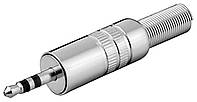 Штекер Goobay FreeEnd-Jack 3.5mm 3pin M конектор Stereo Metal Housing металік (75.01.1017) BM, код: 7455638