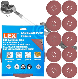 Шкірки до шліфмашини LEX LXGSD225P240, фото 1