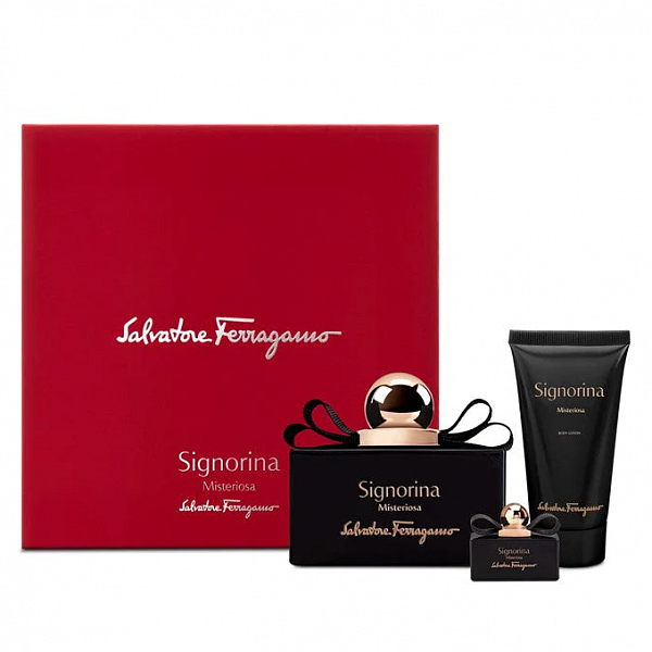 Набір Salvatore Ferragamo Signorina Misteriosa для жінок — set (edp 100 ml + edp 5 ml mini + b/l 50 ml), фото 1