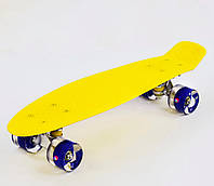 Скейт Пенни борд со светящимися PU колёсами Best Board 70 кг Yellow (74180) NX, код: 7547602