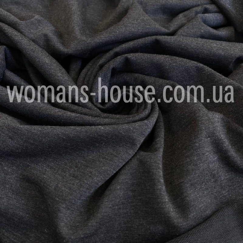 Двонитка трикотаж однотонн 240 grm 180 см Китай Темно-сірий Графіт, фото 1