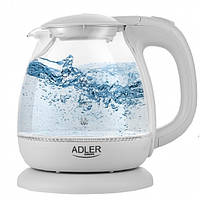 Чайник электрический 1 л стеклянный Adler AD 1283G Grey NX, код: 7724809