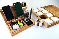 Комплект Чоловіча скринька для годинників + Дерев'яний органайзер для робочого столу на подарунок керівнику