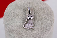 Кулон медичний сплав Xuping Jewelry котик 1.8 см сріблястий