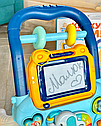 Дитяча каталка ходунки на колесах HB 0041 AB каталка толокар з магнітною дощечкою Блакитна, фото 3