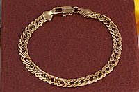 Браслет медичне золото Xuping Jewelry ромб з огранкою 17 см 5 мм золотистий