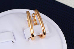 Сережки медичне золото Xuping Jewelry овальні доріжки 1.7 см
