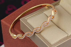 Браслет бенгл Xuping Jewelry безтурботні хвилі 57 мм 7 мм на руку золотистий