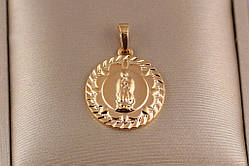 Ладанка Xuping Jewelry кругла Марія з малюнком по краю 1.8 см золотиста
