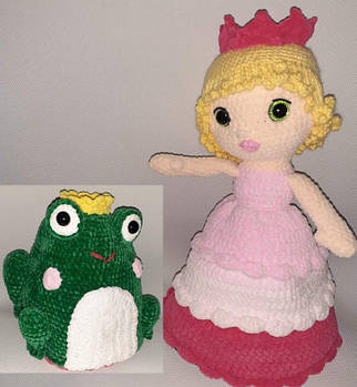 М'яка іграшка амігурумі перевертень Царівна Жаба. ЛО34 G-Rich