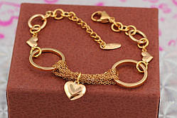 Браслет Xuping Jewelry серце на ланцюжках 19 см золотистий