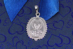 Ладанка Xuping Jewelry овальна з ажурними зубчиками 33 2 см срібляста