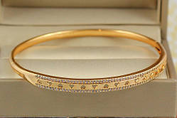Браслет бенгал Xuping Jewelry зі наскрізними сердечками 60 мм 5 мм на руку від 16 см до19 см золотистий