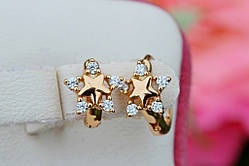 Сережки дитячі Xuping Jewelry відбиття зірки 8 мм золотисті