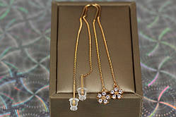 Сережки продівки Xuping Jewelry ромашка 8 см золотисті