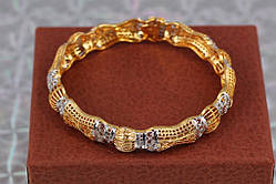 Браслет бенгал Xuping Jewelry Клеопатра 60 мм 12 мм на руку від 17 см до 19 см золотистий