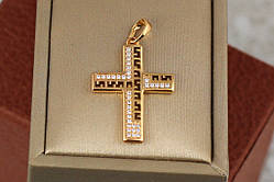 Хрестик Xuping Jewelry з грецьким візерунком 2.9 см золотистий