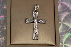 Хрестик Xuping Jewelry з розп'ємом розширені рівні краї 3 см сріблястий