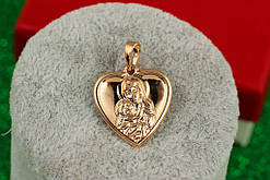 Ладанка Xuping Jewelry серце діва Марія з немовлям 2 см золотистий