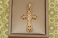 Крестик Xuping Jewelry с распятьем края колечками 3.2 см золотистый