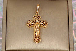 Хрестик Xuping Jewelry ажурний зі розп'ємом 3.3 см золотистий