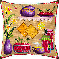 Набір для вишивання декоративної подушки Чарівниця Чай з варенням 40×40 см V-311 NX, код: 7243259