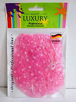 Шапочка для душа цветная в горошек Beauty Luxury CS-03 Розовая