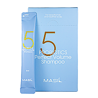 Безсульфатний шампунь для об'єму волосся з пробіотиками в стиках Masil 5 Probiotics Perfect Volume Shampoo 8 мл