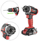 Дриль-шурупокрут акумуляторний Li-Ion 18 В, 25 Nm, 0-400/0-1500 об/хв, 2x2.0Аг, знімний патрон, фото 2