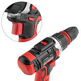 Дриль-шурупокрут акумуляторний Li-Ion 18 В, 25 Nm, 0-400/0-1500 об/хв, 2x2.0Аг, знімний патрон, фото 7