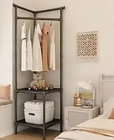 Кутова підлогова вішалка для одягу 180х45х45 см стійка для речей Corner coat rack NO:9603 BKA