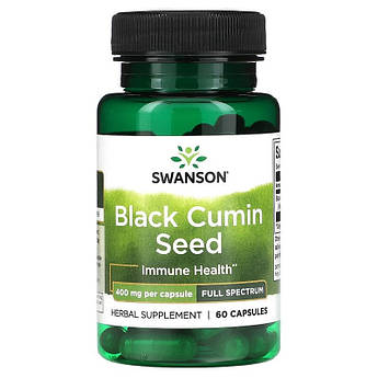 Олія насіння чорного кмину 400 мг Swanson Black Cumin Seed Oil підтримка імунної системи 60 капсул