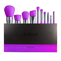 Набор кистей для макияжа Docolor Neon Purple (10шт) N1002