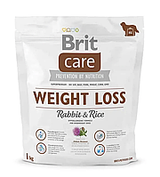 Сухой корм для собак с лишним весом Брит Brit Care Weight Loss Rabbit & Rice 1 кг