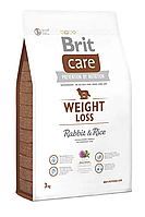 Сухой корм для собак с лишним весом Брит Brit Care Weight Loss Rabbit & Rice 3 кг