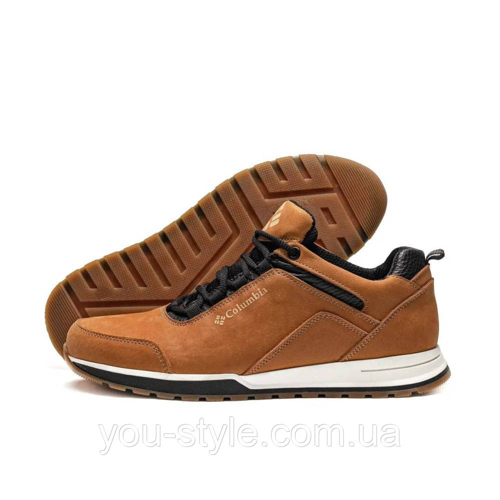 Шкіряні кросівки демісезонні Columbia рижі