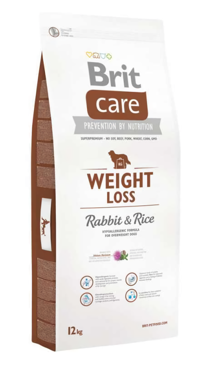 Сухой корм для собак с лишним весом Брит Brit Care Weight Loss Rabbit & Rice 12 кг - фото 1 - id-p1738870960