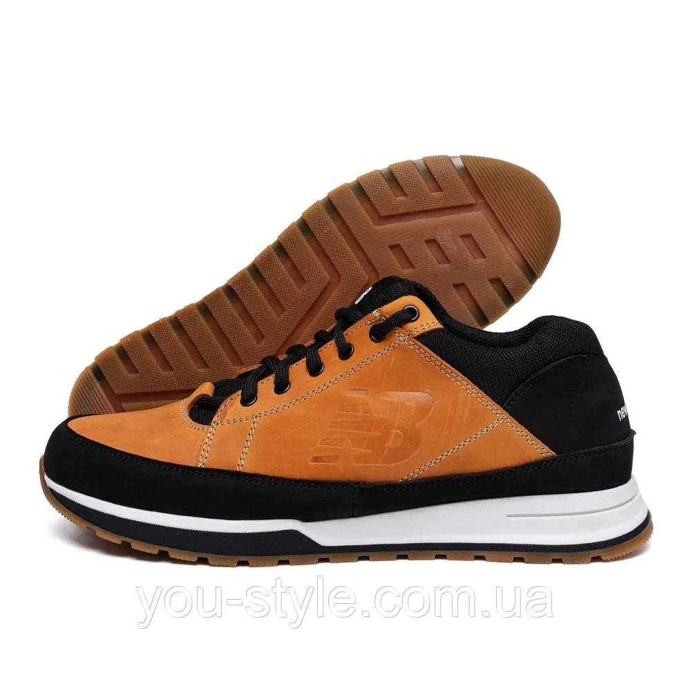 Чоловічі шкіряні демісезонні кросівки New Balance рижі, фото 1